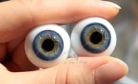 Image 4 of 22mm - German Glass Eyes - Flat Back - Blue/Gray - Large Iris