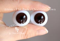 Image 1 of 22mm - German Glass Eyes - Flat Back - Chocolate-Brown - Large Iris