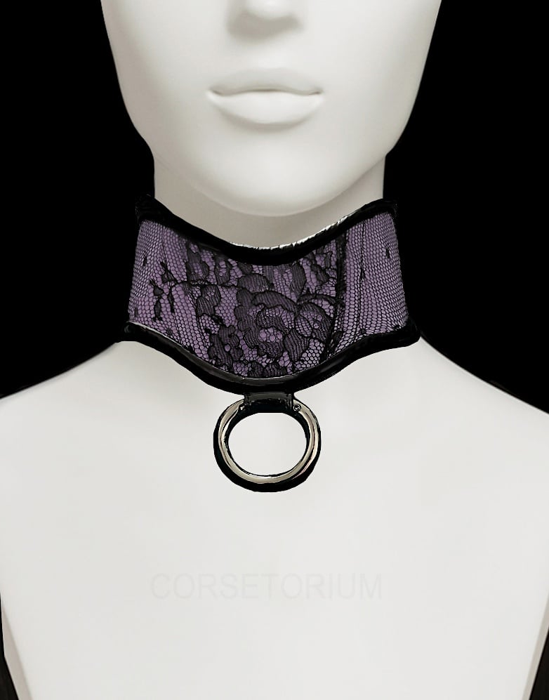 Image of LILITH LACE COLLAR -MAUVE/BLACK