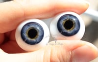 Image 4 of 22mm - German Glass Eyes - Flat Back - Dark Blue - Large Iris