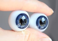 Image 2 of 22mm - German Glass Eyes - Flat Back - Dark Blue - Large Iris