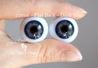 Image 1 of 22mm - German Glass Eyes - Flat Back - Dark Blue - Large Iris