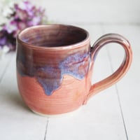 Image 1 of Apricot and Purple Mauve Glazed Pottery Mug, Made in USA 13 ounce Cup