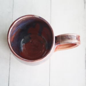 Image of Apricot and Purple Mauve Glazed Pottery Mug, Made in USA 13 ounce Cup