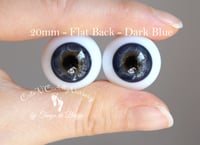Image 1 of 20mm - German Glass Eyes - Flat Back - Dark Blue - Large Iris