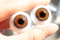 Image 4 of 22mm - German Glass Eyes - Flat Back - Hazel - Large Iris