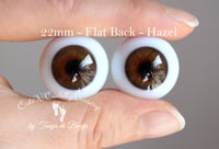 Image 1 of 22mm - German Glass Eyes - Flat Back - Hazel - Large Iris