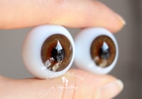 Image 2 of 22mm - German Glass Eyes - Flat Back - Hazel - Large Iris