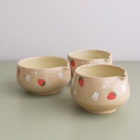 Image 2 of strawberry bunny matcha bowl