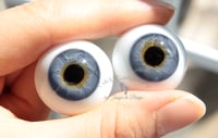 Image 4 of 24mm - German Glass Eyes - Flat Back - Blue/Gray - Large Iris