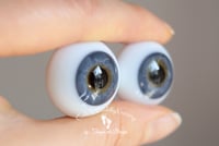 Image 2 of 24mm - German Glass Eyes - Flat Back - Blue/Gray - Large Iris