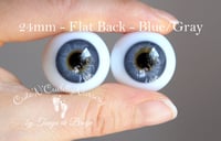 Image 1 of 24mm - German Glass Eyes - Flat Back - Blue/Gray - Large Iris