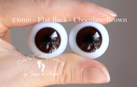 Image 1 of 24mm - German Glass Eyes - Flat Back - Chocolate-Brown - Large Iris