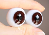 Image 2 of 24mm - German Glass Eyes - Flat Back - Chocolate-Brown - Large Iris
