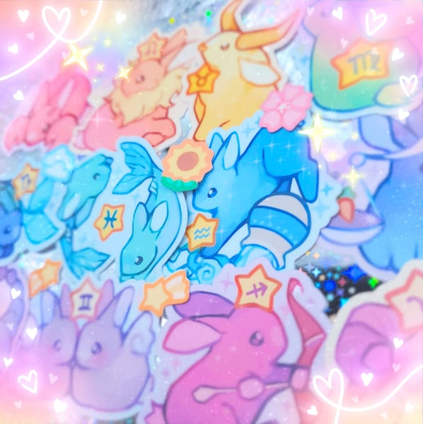 Image of zodiac bunny stickers