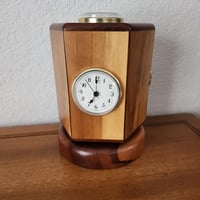 Image 1 of 43 - Wood Rotating Desk Clock