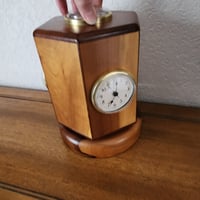 Image 4 of 43 - Wood Rotating Desk Clock