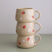 Image 1 of strawberry bunny mug