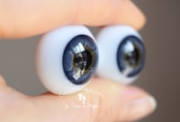 Image 2 of 24mm - German Glass Eyes - Flat Back - Dark Blue - Large Iris