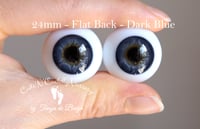 Image 1 of 24mm - German Glass Eyes - Flat Back - Dark Blue - Large Iris