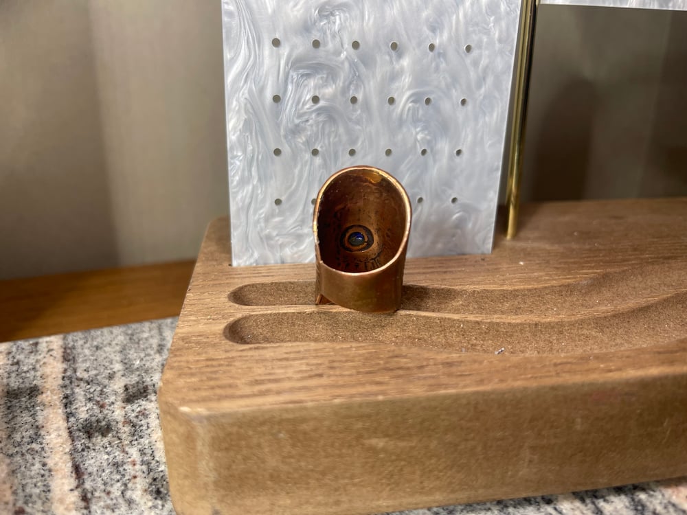 Image of Copper & Lapis Lazuli Wrap Around Ring Size 7