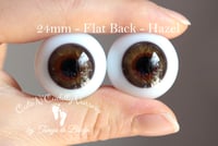 Image 1 of 24mm - German Glass Eyes - Flat Back - Hazel - Large Iris