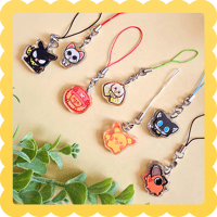 Image 1 of mascots!! ✨ mini epoxy acrylic phone charms