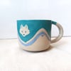 Turquoise Wolf Mug