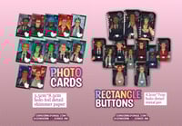 Confession Reaction Shimmering Photocards + Holo Rectangle Buttons