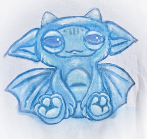 Handpainted Baby Onesie! Blue and Silver Dragon Hatchling!