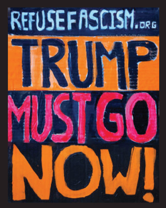 Image of Sticker: Trump Must Go NOW Multi-color