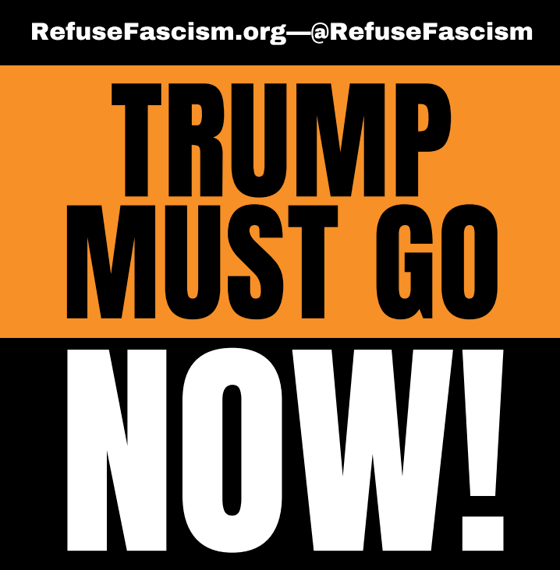 Image of STICKER: Trump Must Go NOW! Tri-color