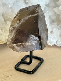 Image 8 of Smoky Quartz Natural Point With Rainbows On Stand #2650