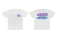 Image 3 of MIDNIGHT RUNNER BLUE & PINK LOGO TEE