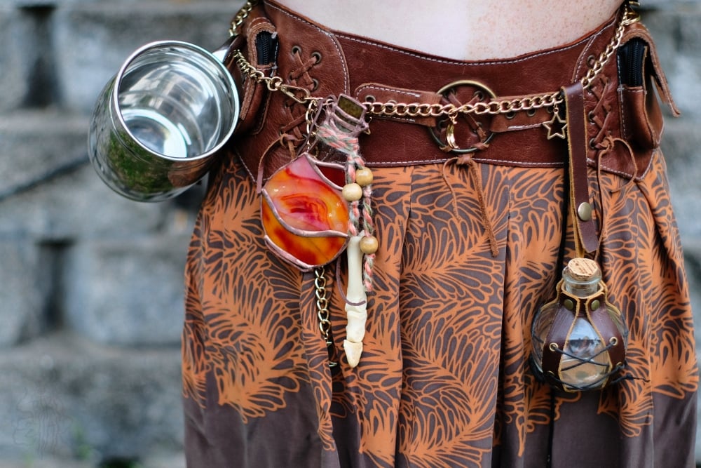 Image of Red Potion Bottle - Lead Free Stained Glass