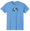 Classic Gildan Cotton Tee printed with Gaston Crest logo - Carolina Blue