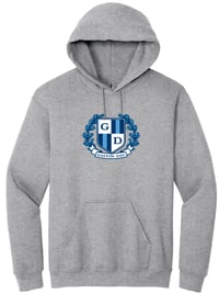 Classic 8 oz. Gildan Pullover Hoodie with Gaston Crest logo - Sport Gray