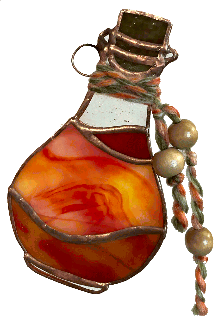 Image of Red Potion Bottle - Lead Free Stained Glass