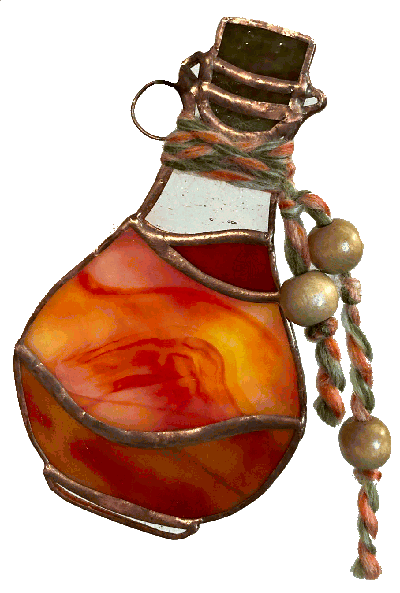 Image of Red Potion Bottle - Lead Free Stained Glass