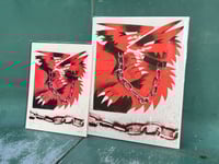 Image 1 of NEW SIZE “chained together” risograph print (4th run)