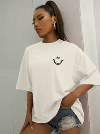 Image 2 of “Smiley Vibes” Minimal Oversized Tee