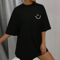 Image 1 of “Smiley Vibes” Minimal Oversized Tee