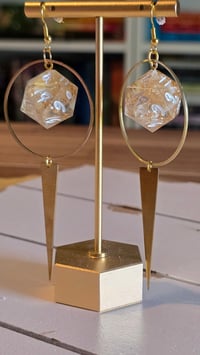 Image 1 of Angelic Reprieve d20 dice earrings