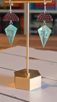 Image 2 of Bibbity bobbity boo - cinderella inspired d4 dice earrings 