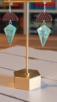 Image 3 of Bibbity bobbity boo - cinderella inspired d4 dice earrings 