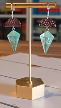 Image 6 of Bibbity bobbity boo - cinderella inspired d4 dice earrings 