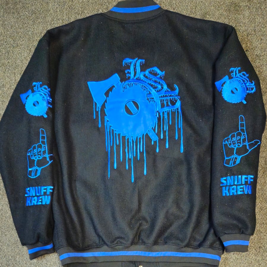 Image of LSP: 2025 DUKE BLUE  LTD EDITION ALL OVER VARSITY JACKET 