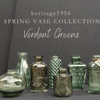 Image 3 of Green Blue Glass Bud Vases