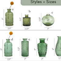 Image 2 of Green Blue Glass Bud Vases