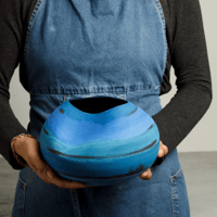 Image 2 of Blue Sculptural Ceramic Vase